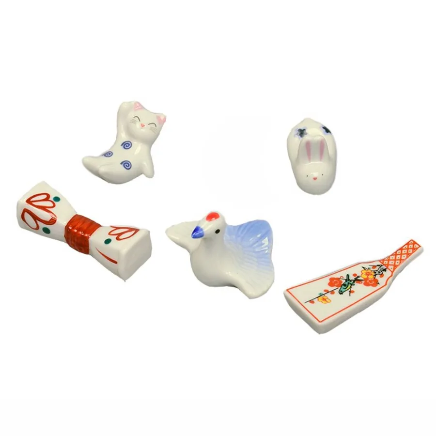 

6 шт., керамическая подставка для палочек для еды, домашняя комодная посуда, подставка, набор, ложка, вилка, держатель для ножа