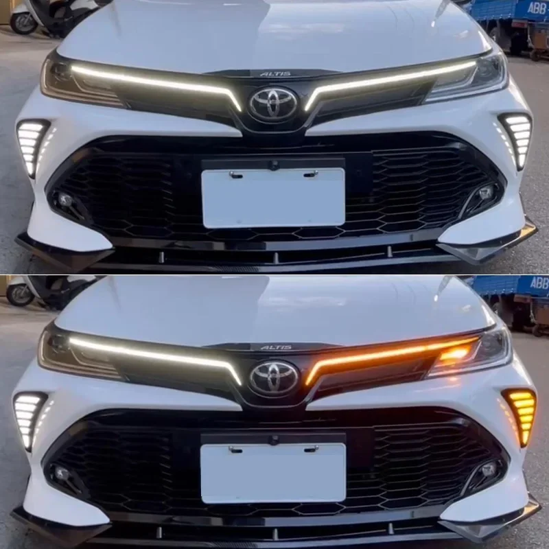 

Car Daytime Running Lights For Toyota Corolla GR Sport 2021 2022 12V LED Daylights Yellow Turn Signal DRL Auto Stylish Fog Lamp