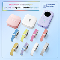 Label Sticker White Adhesive Thermal Paper Waterproof 3 Rolls Official Papers for Phomemo Q30 D30 D11 Portable Label Printer