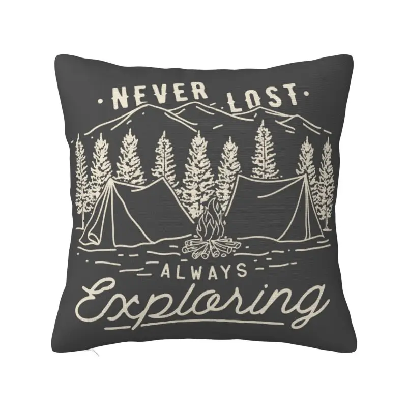 Nordic Camper Hiking Sofa Cushion Cover Velvet Adventure Pillow Case Living Room Decoration