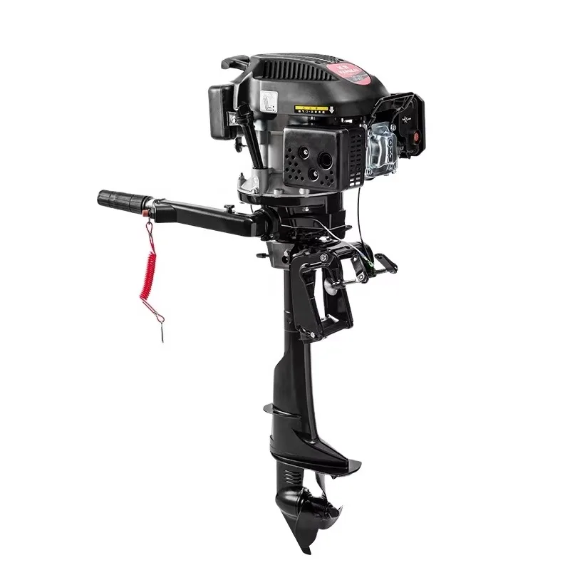 HANGKAI Outboard Engine 6HP 4-Stroke Outboard Motor Inflatable  Fishing Boat Engine 140CC Air Cooling System Motor De Borda