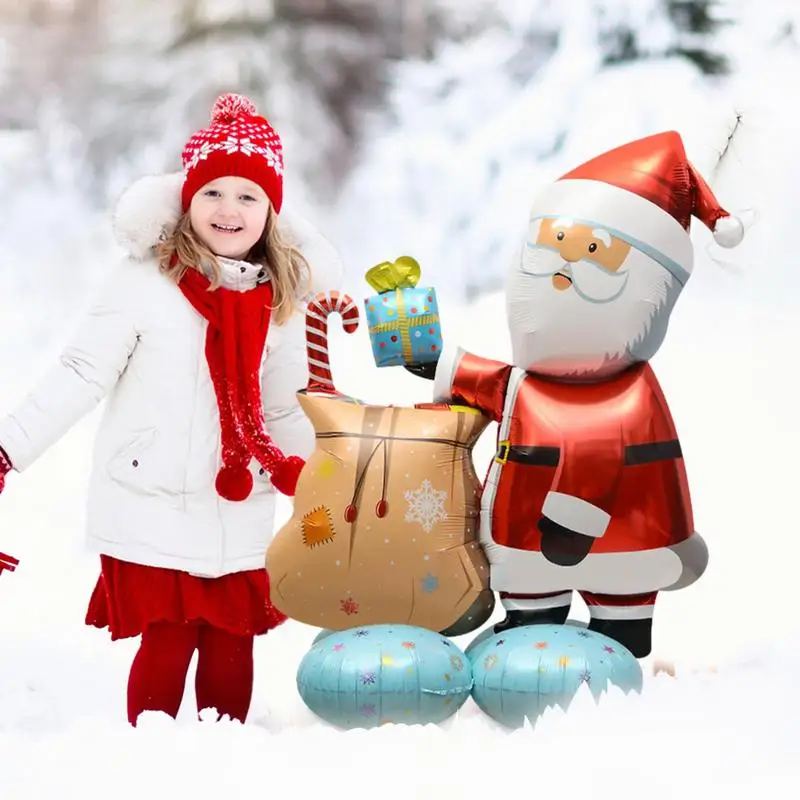 Giáng Sinh Bóng Bay Ngày Lễ Bóng Decors Với Ông Già Noel Người Tuyết Nhiều Màu Sắc Viền Balo Vật Trang Trí Cho Nhà Văn Phòng Shop