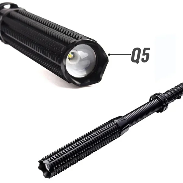 USB Rechargeable LED Flashlight Retractable Torch 3 Mode Zoomable Security Light Outdoor Flashlight Set