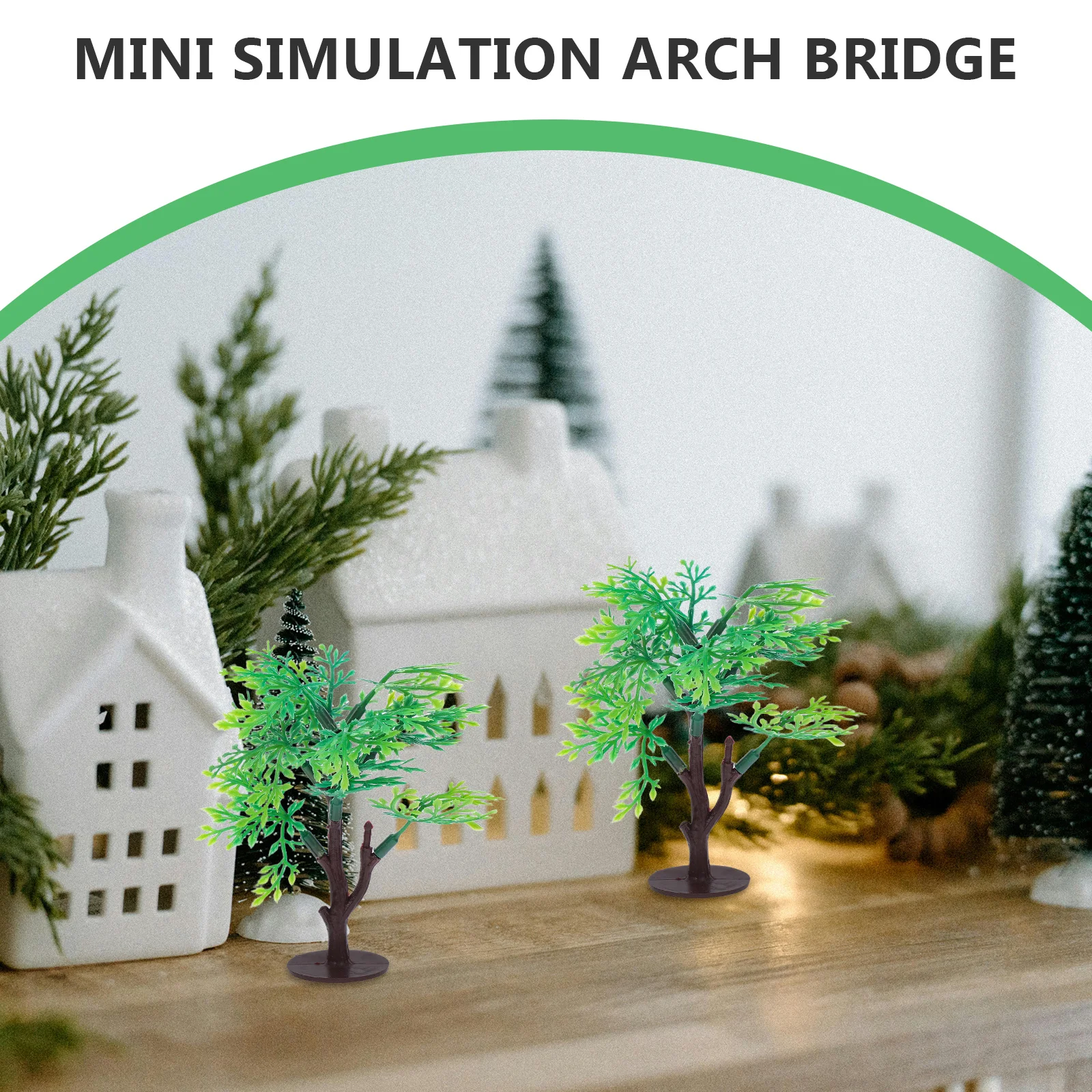 10 alberi verdi artificiali in plastica, mini paesaggi paesaggistici per l'arredamento dell'home office diorama del treno ferroviario