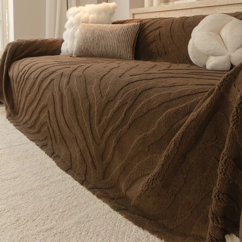 Ultra Soft Thickness Plush Velvet Sofa Cover One-Piece Full Coverage Stain Resistant Wear-Resistant Full Wrap Sofa Slipcovers