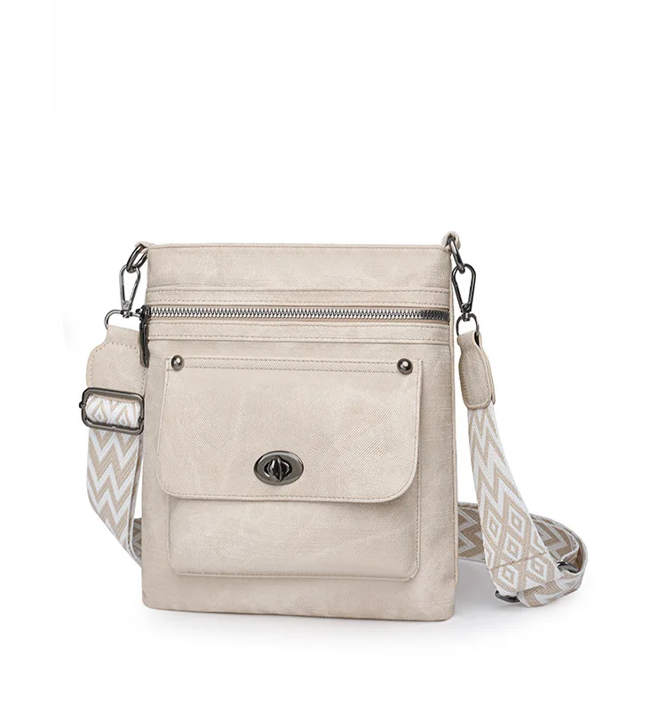 

2025 Summer Double Zipper Crossbody Bag Women Lightweight Nylon Adjustable Strap Anti-Theft Casual Shoulder Bag
