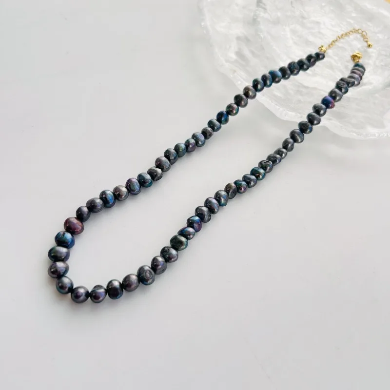 

17"6-7mm Alien Block Baroque Natural Pearl Necklace for Women, 2026 New Accessories