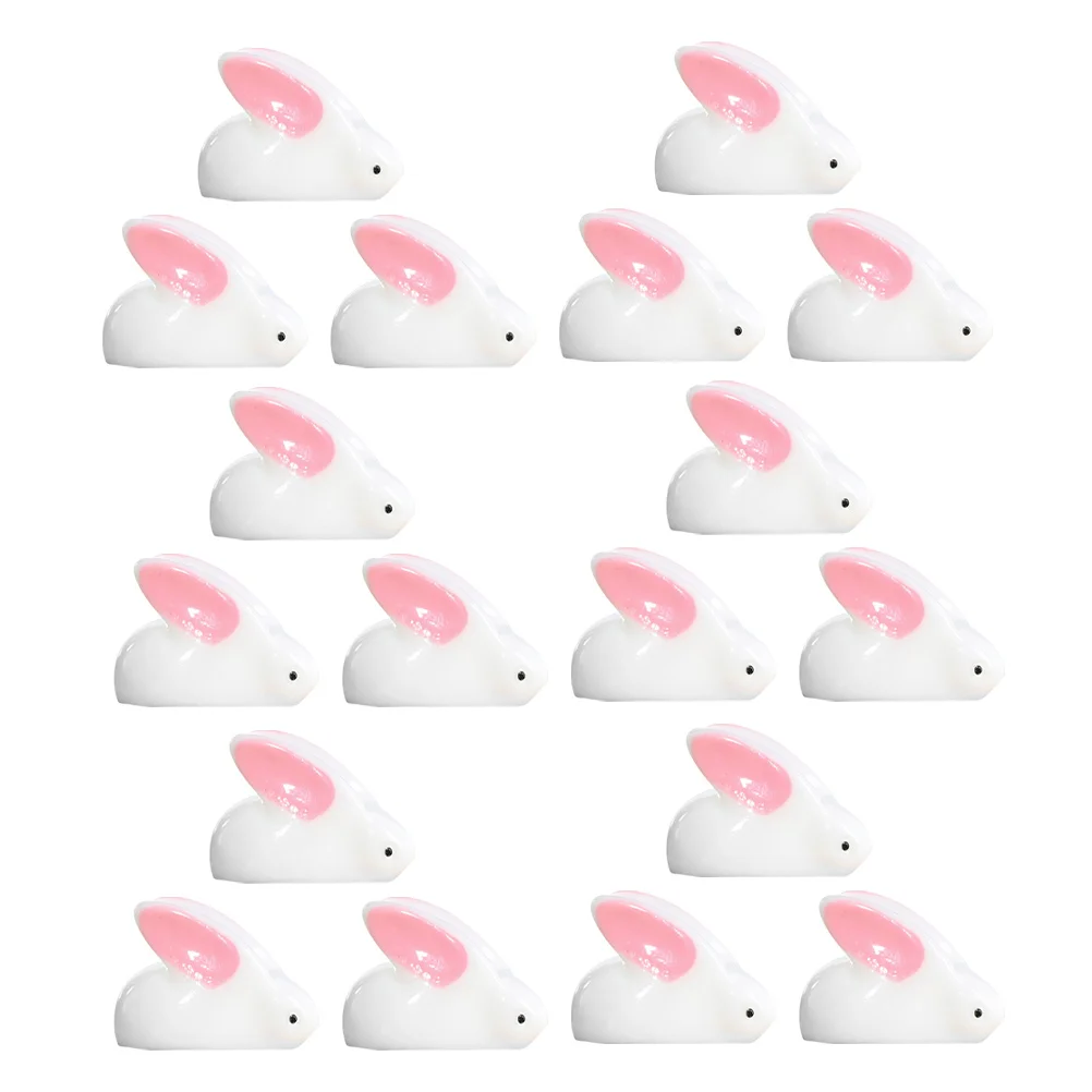 

25 Pcs Simulated Rabbit Ornaments Lifelike Bunny Figurines Desktop Decoration Figure Resin Cute Miniature Model