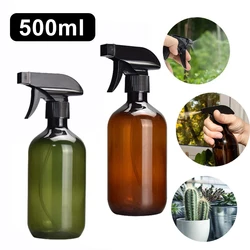 500ML kwadratowy pistolet butelka z rozpylaczem plastikowa butelka do dezynfekcji wody dla zwierząt domowych do podlewania, butelka alkoholu artykuły ogrodowe brązowy/zielony