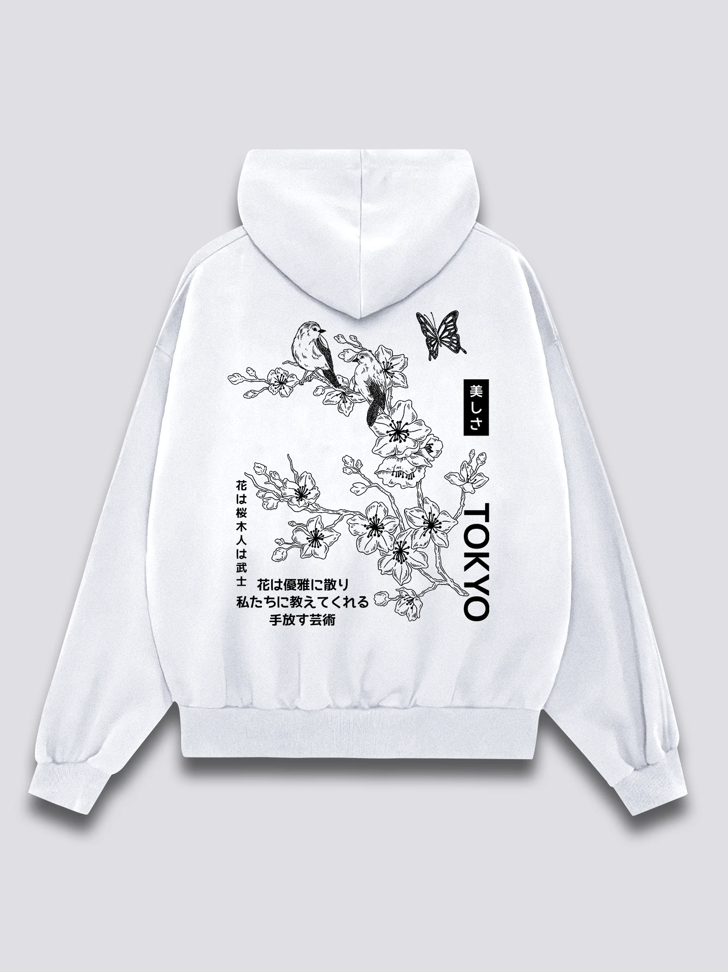 DTG Print Japanese Hoodie Unisex Oversized Pullover Sweatshirt Women Clothing Harajuku Vintage Back Print Streetwear Hooded Tops