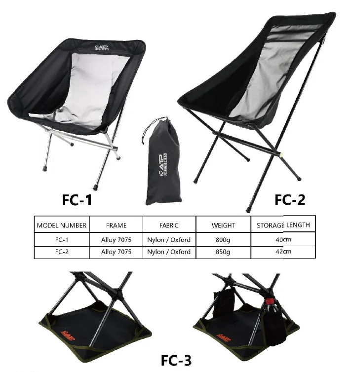 Outdoor High Back Folding Fabric Camping Chair With Carry Bag For Camping Fishing Beach