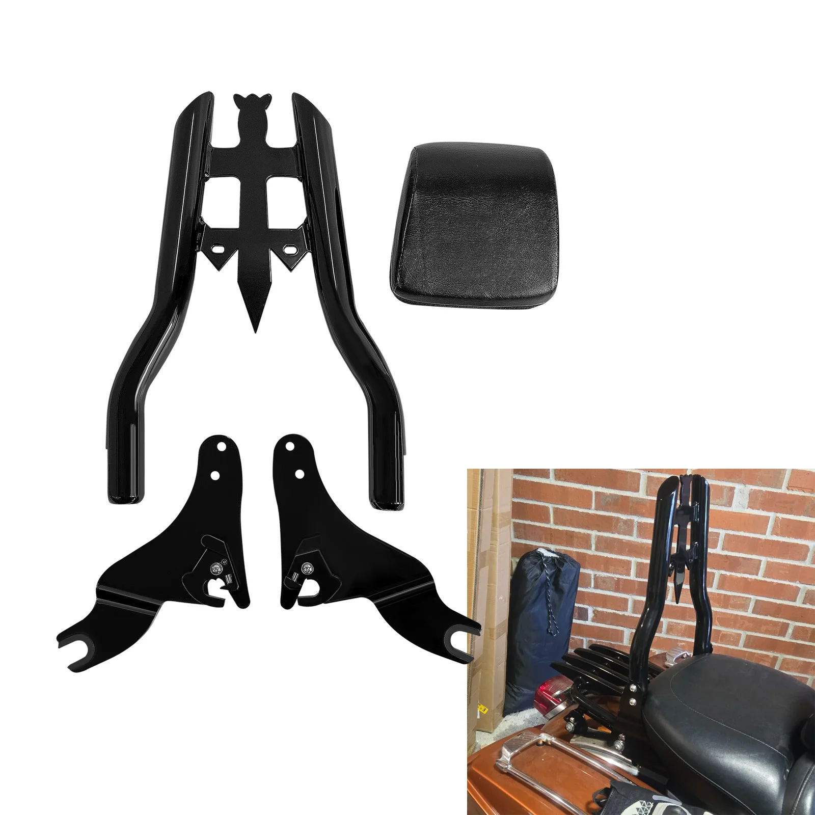 

For Harley Touring Street Glide Road King Ultra CVO Limited Electra Road Glide 2009-2026 Motorcycle Backrest Passenger Sissy Bar