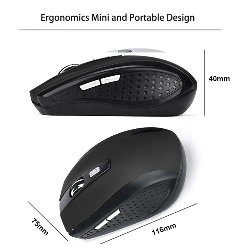 Wireless Mouse Ergonomics Mouse 2.4G Portable Mobile Optical Office Mouse Adjustable DPI Levels for Notebook PC Laptop MacBook image 6