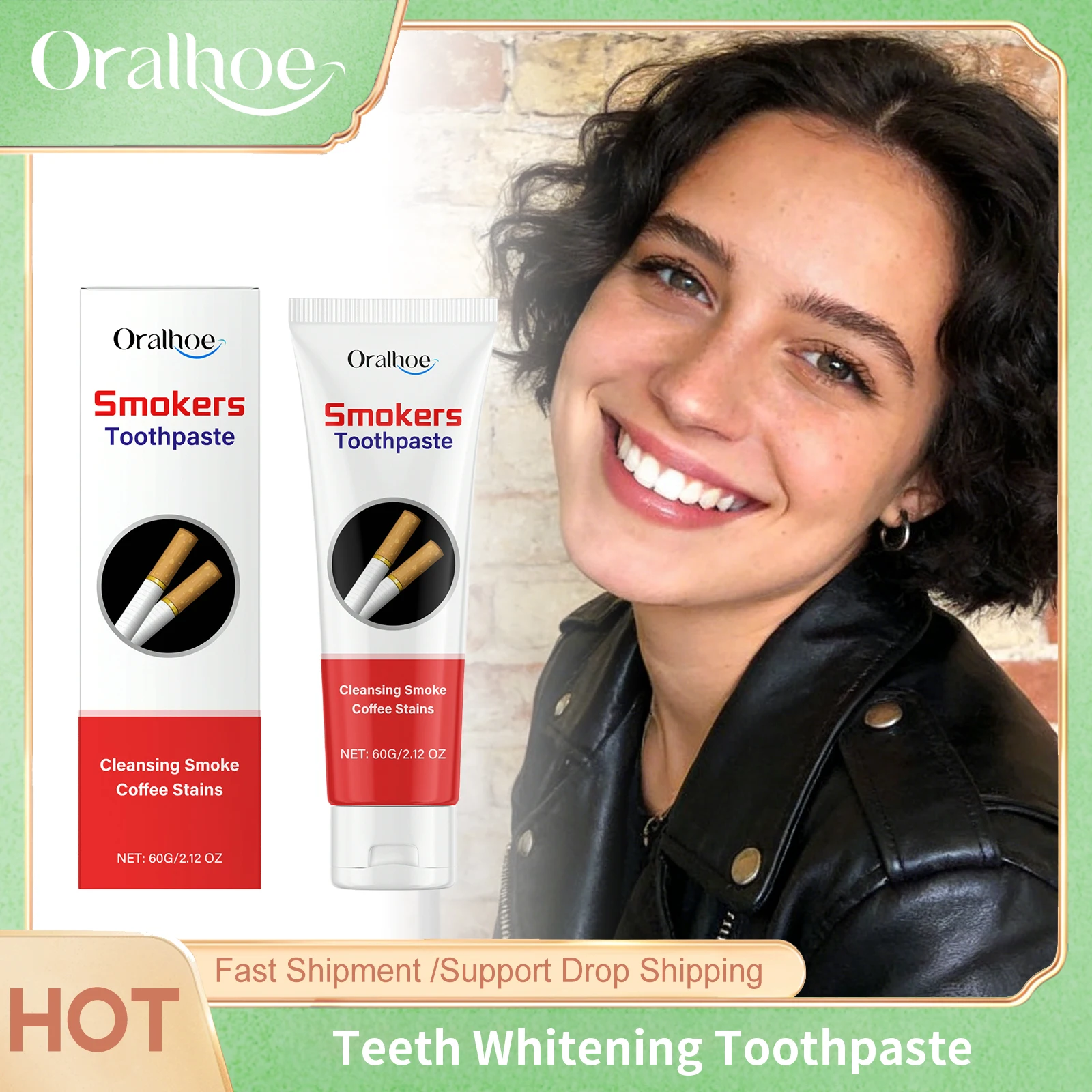 

Oralhoe Teeth Brightening Toothpaste Freshing Breath Reduce Yellow Deep Clean Tooth Oral Hygiene Remove Smoke Stains Toothpastes