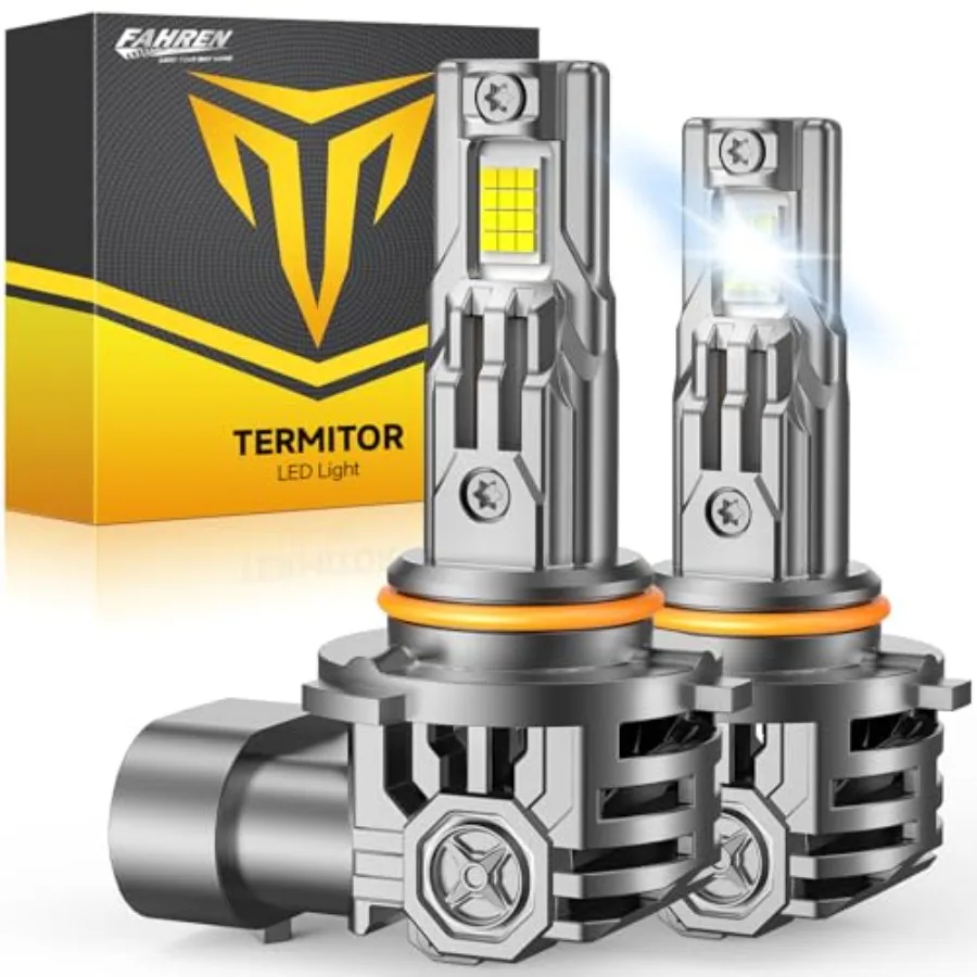 

2026 Upgraded HB3/9005 Light Bulb 80 000LM 24 LED Chips Super Bright 6500K 10 Years Service Life with Cooling Fan Real 1:1 Size