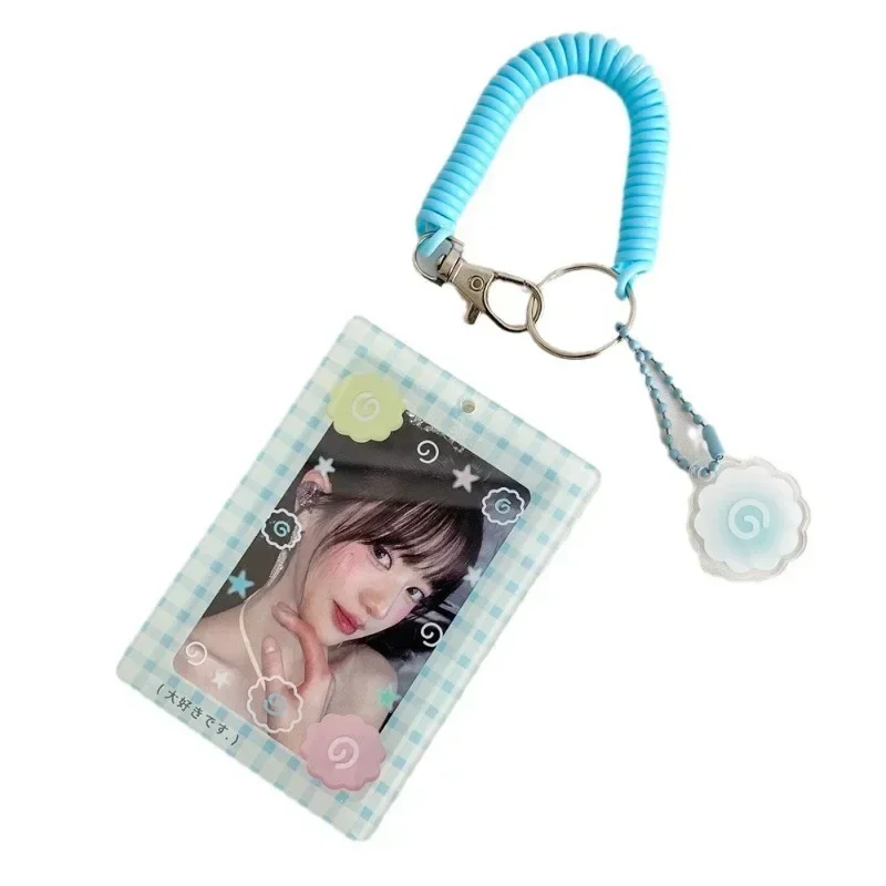 3 Inch Creative Design Kpop Photocard Holder Sweet Student ID Card Protector with Keychain Lanyard Friend Photo Card Cover Case