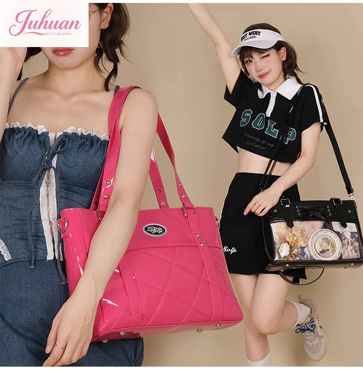 

Оригинальные японские сумки ltabag для ежедневных поездок на работу, женские сумки через плечо с косым пролетом, прозрачные сумки-тоут большой вместимости Comic-Con