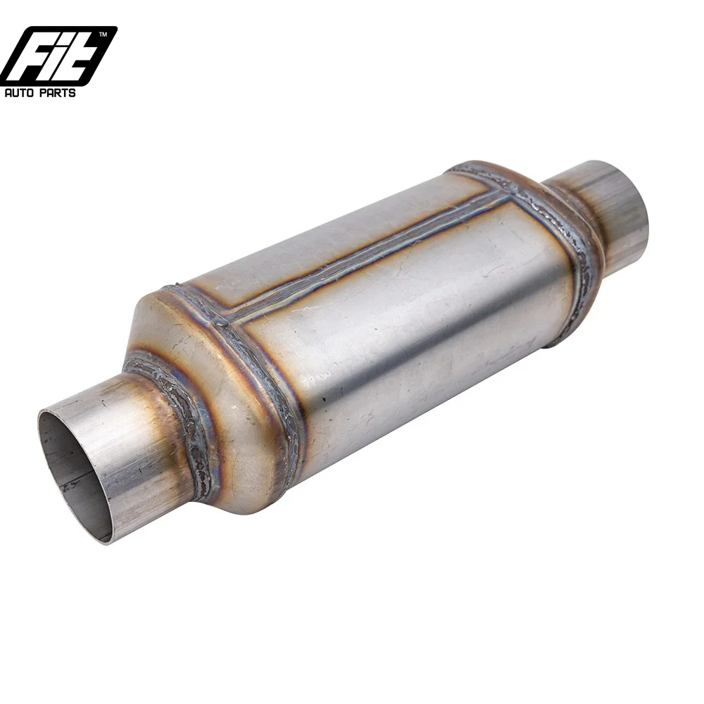 Universal Stainless Steel Exhaust car auto Resonator Internal spiral muffler pipe 3 inch intake