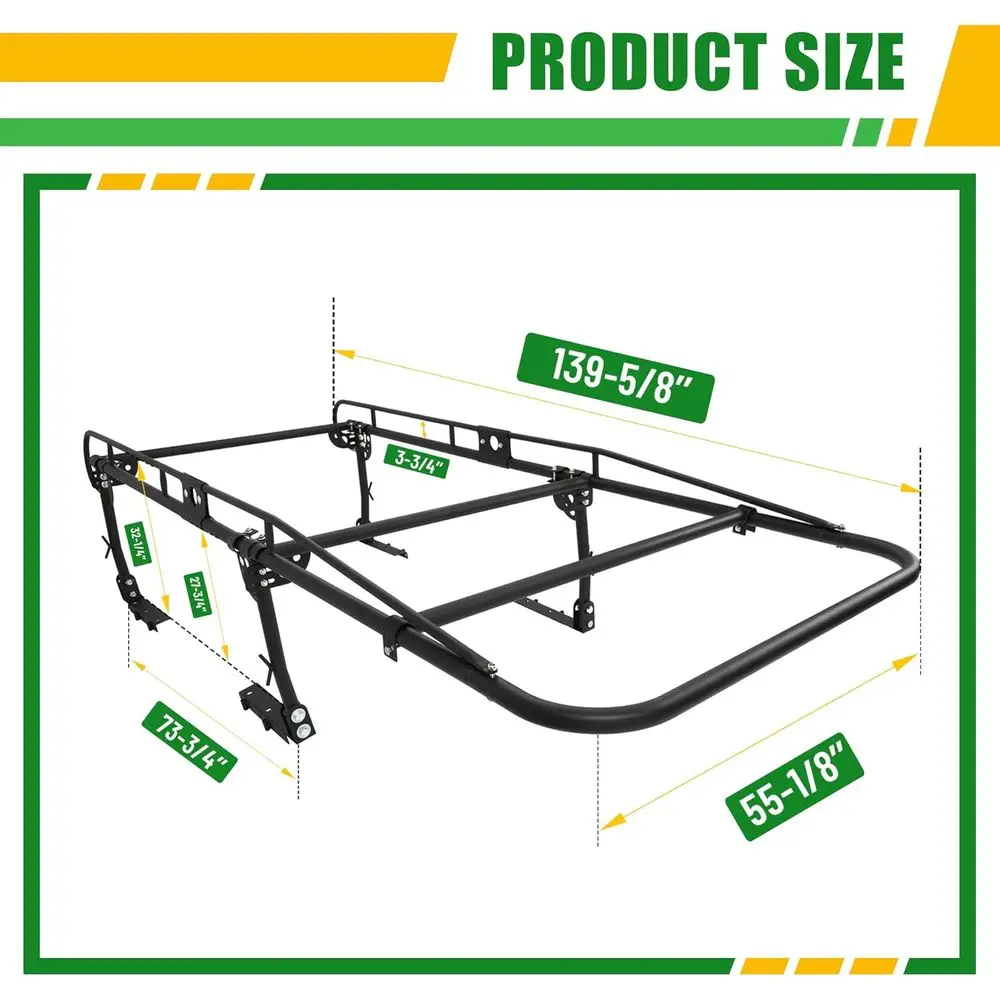 Adjustable Truck Rack Ladder & Lumber Rack Side Bars, Large Size 60x138x34, Pack of 2