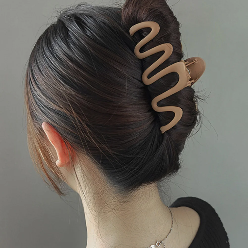 

3Pcs Claw Hair Clips for Women Big Jaw Pins Thick Large Wave Structure Chocolate Black Thin Hair Styling Accessories