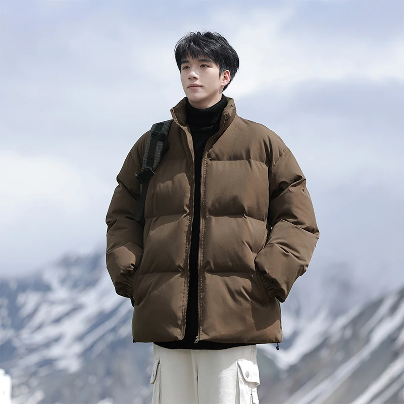 Parka con cappuccio da uomo nuovo autunno inverno giacca da coppia calda solida cappotti capispalla casual da esterno giacche sportive imbottite in cotone da uomo