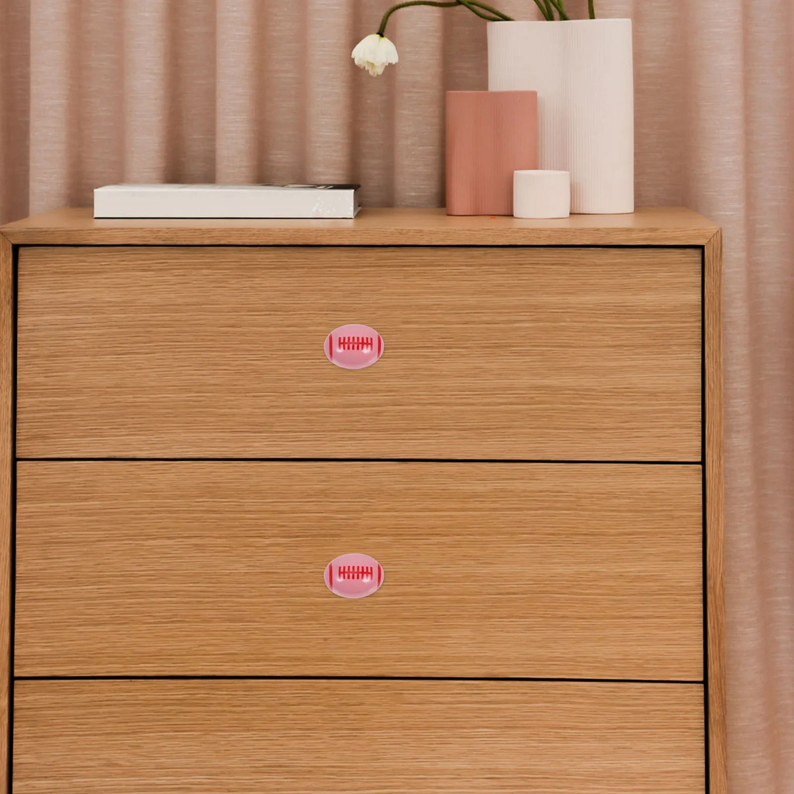 

2Pcs Rugby Ceramic Drawer Pulls Cute Cartoon Single Hole Handles Kids Room Dresser Cabinet Wardrobe Knobs Sports Ball Decor