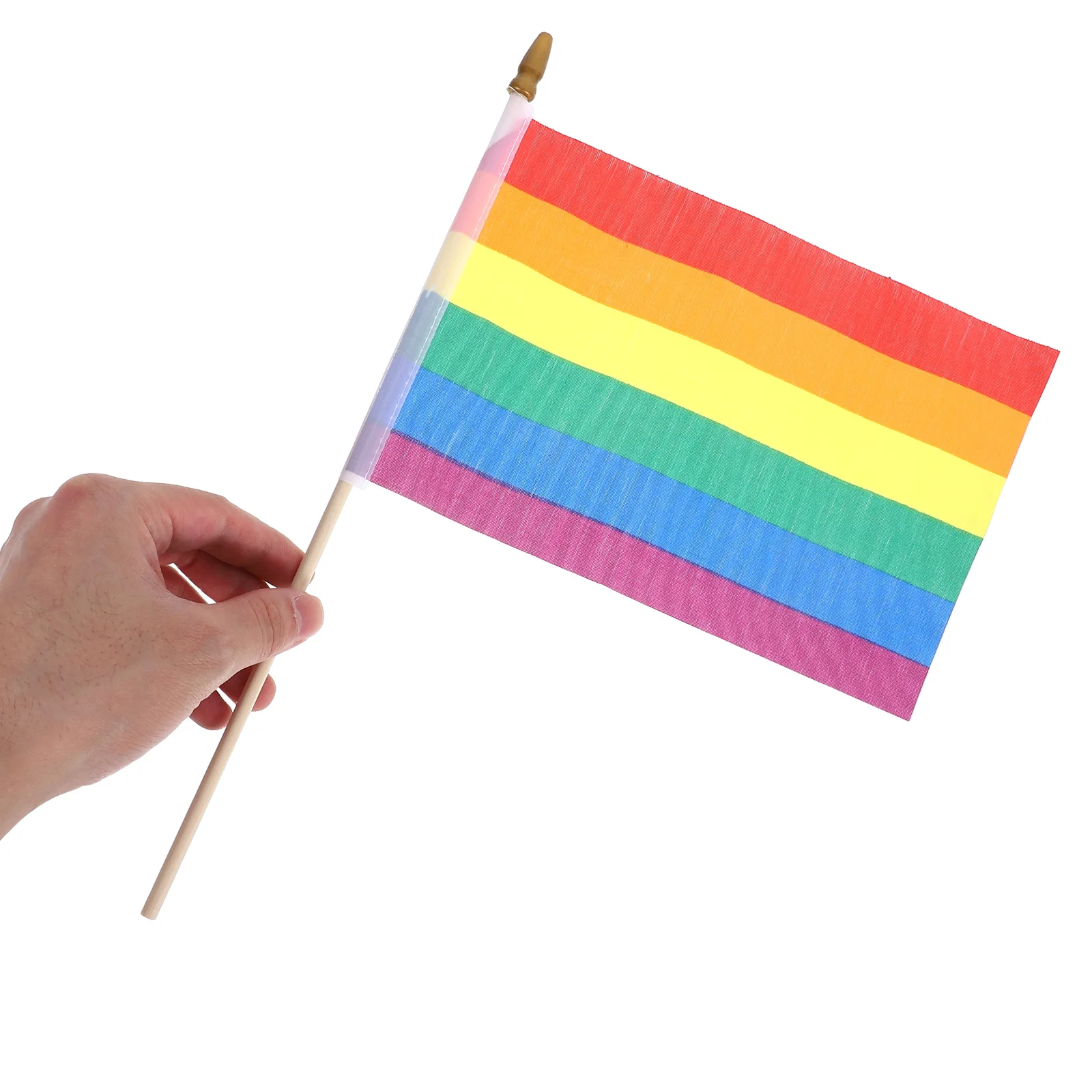 10 Pcs Rainbow Handheld Flags Durable Polyester Pride Parade Decorations Versatile Use Garden Flags Outdoor