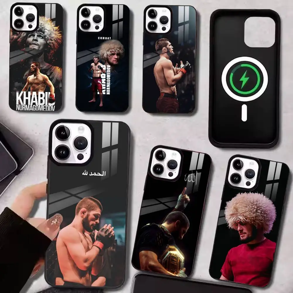 Warrior K-Khabib Nurmagomedov  Phone Case For iPhone Magnetic 15,16,17,14,13,12,11 Plus,Pro with  Wireless Charging