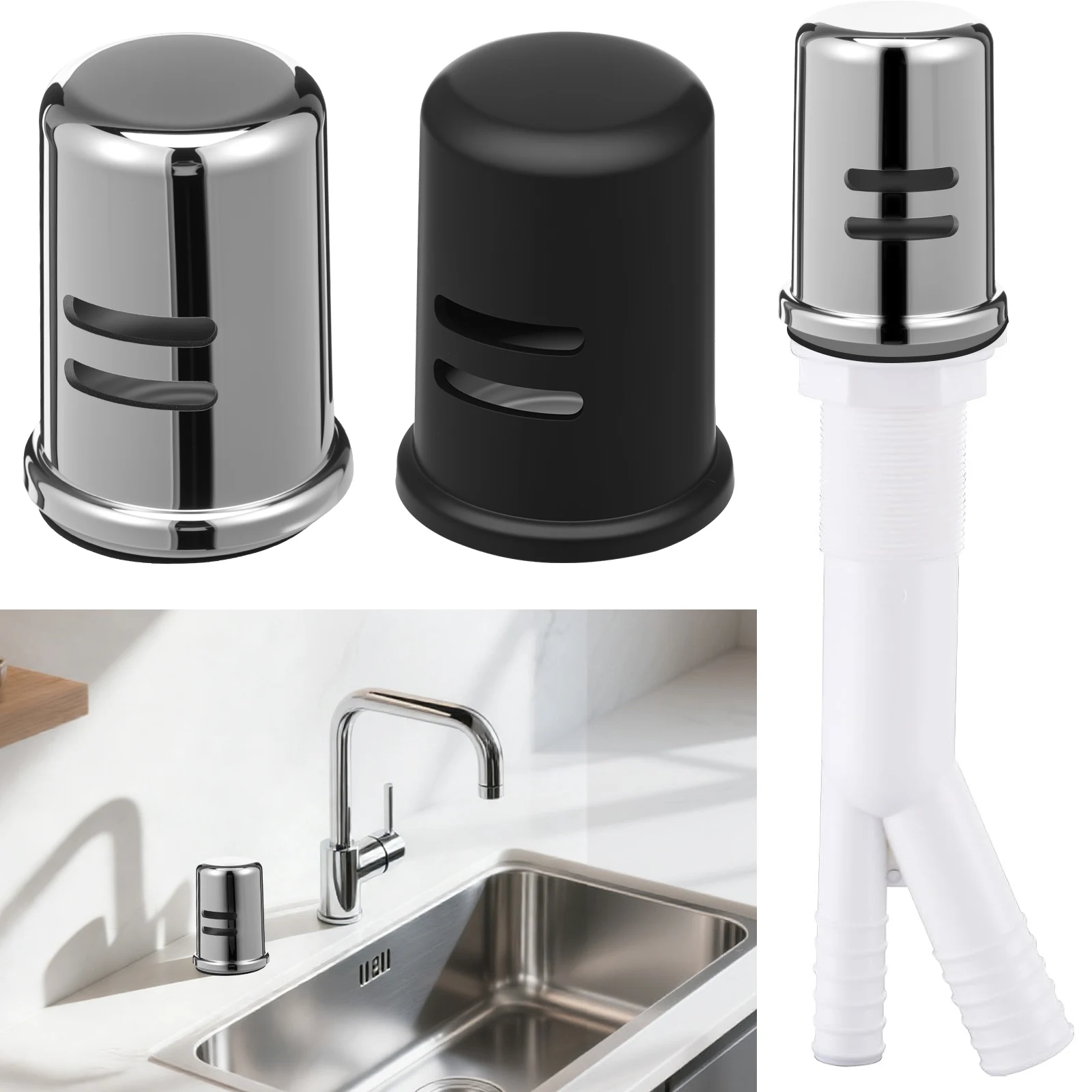 

Комплект из 2 универсальных пластиковых заглушек для сливного отверстия посудомоечной машины, легко устанавливаемые, для кухонной мойки