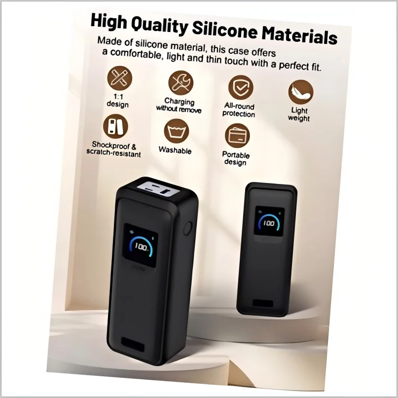 T69C! Silicone Protective Case For Anker Prime 26250Mah 300W Power Bank Shockproof Design with Clear LCD Display Visibility - Detail 1