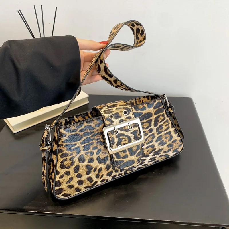 

Advanced Leopard Pattern Design Women's Underarm Shoulder Bag 2024 New Fashion Spicy Girl Personalized Handbags for Women