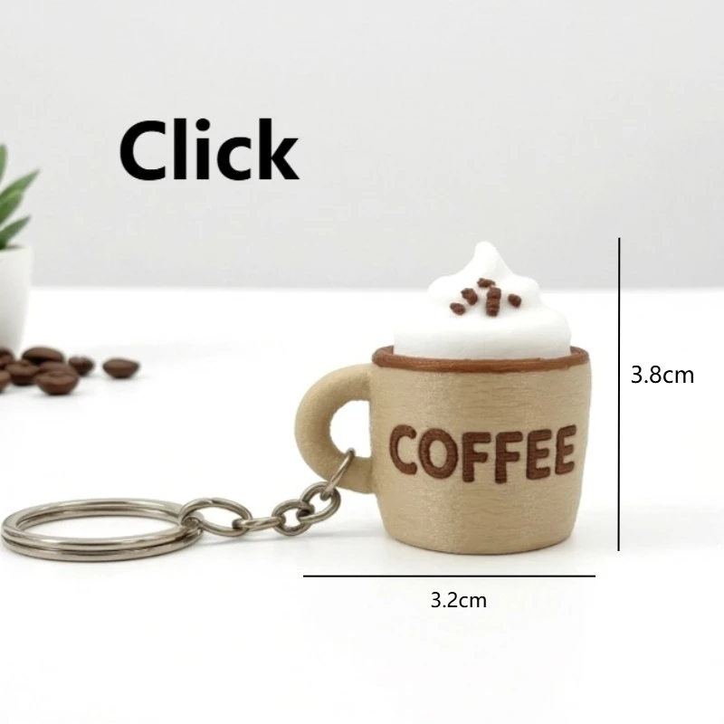 Cute Chocolate Keyboard Fidget Keychain 3D Printed Push Sensory Clicker Stress Key Chain Ring Relief Anti Anxiety Toy Funny Gift