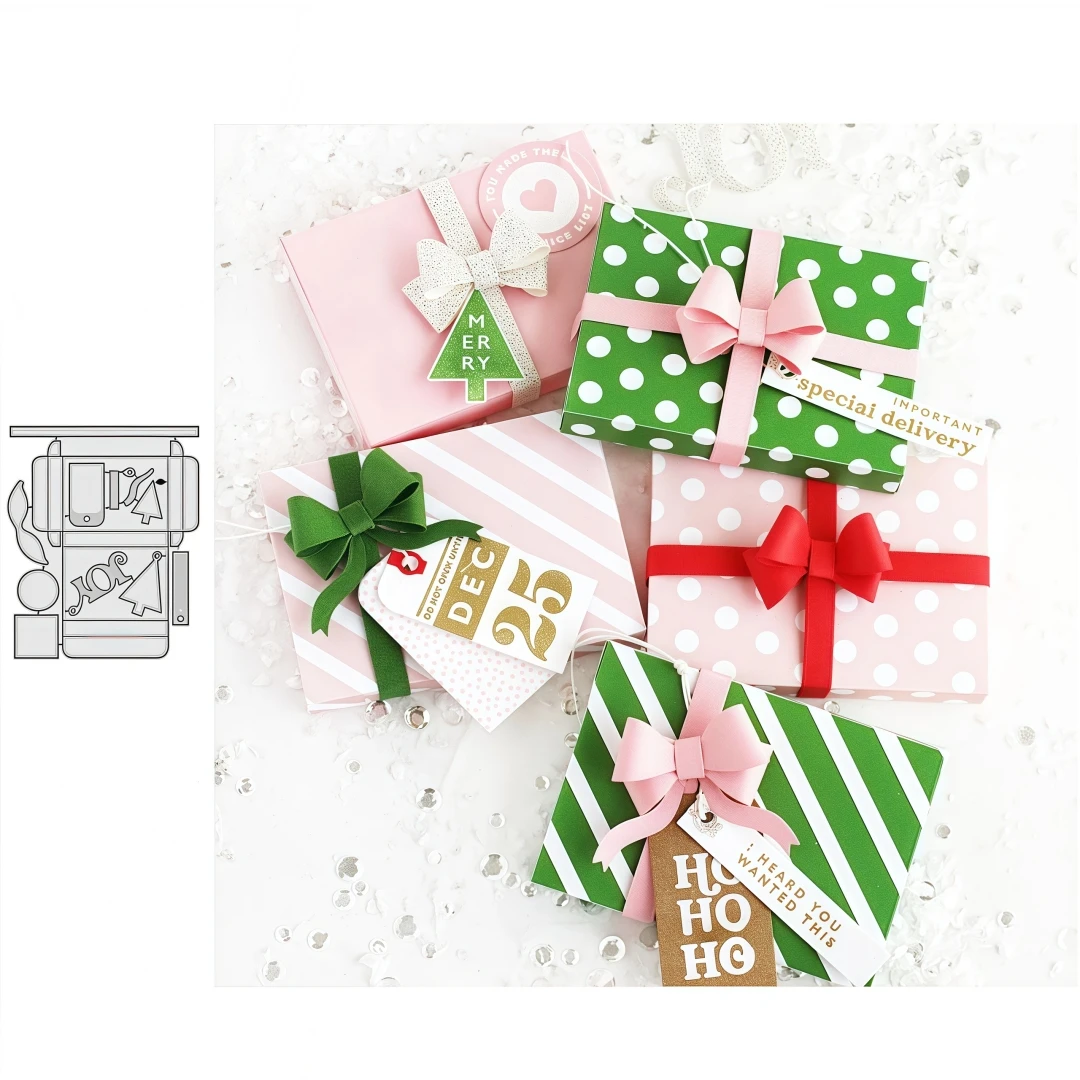 Neuankömmling Band, Etikett, Geschenkbox, Metall-Stanzformen für DIY Scrapbook, Kartenherstellung, Vorlagen, Prägung, Basteldekoration
