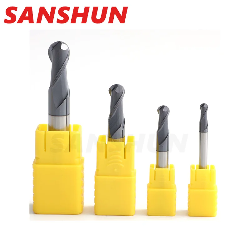 HRC50 2 Flutes Ball Nose End Mill tungsten steel Cutter CNC Router Bit Milling Tool cutting tools R0.5mm 1mm 3mm 4mm 6mm 10mm