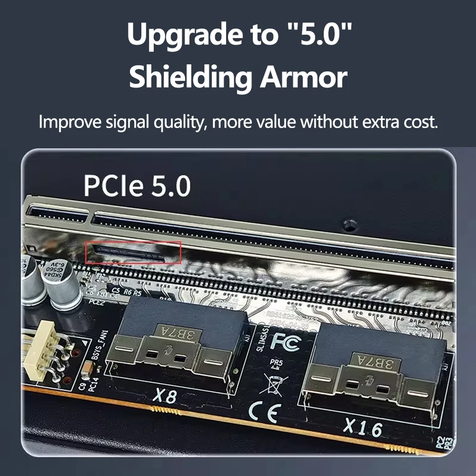 PCIe 4.0 x16 Oculink GPUドック ライザー ケーブル