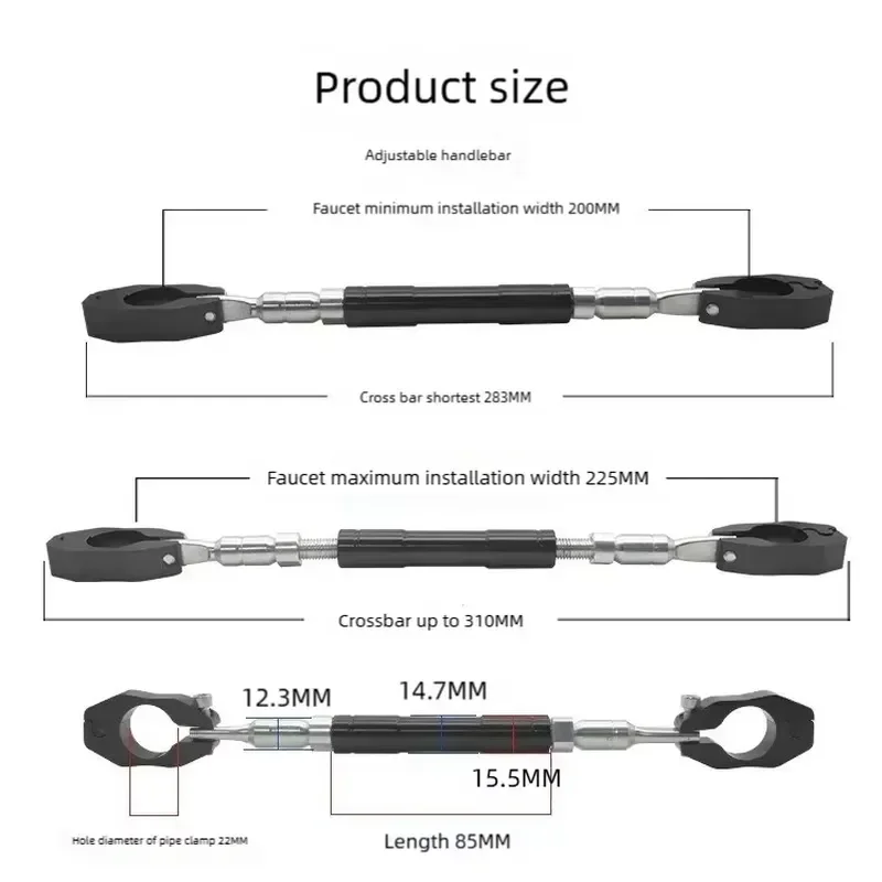 Motorcycle Modified Reinforced Crossbar Multifunctional Handlebar Aluminum Alloy Electric Vehicle Balance Bar Accessories