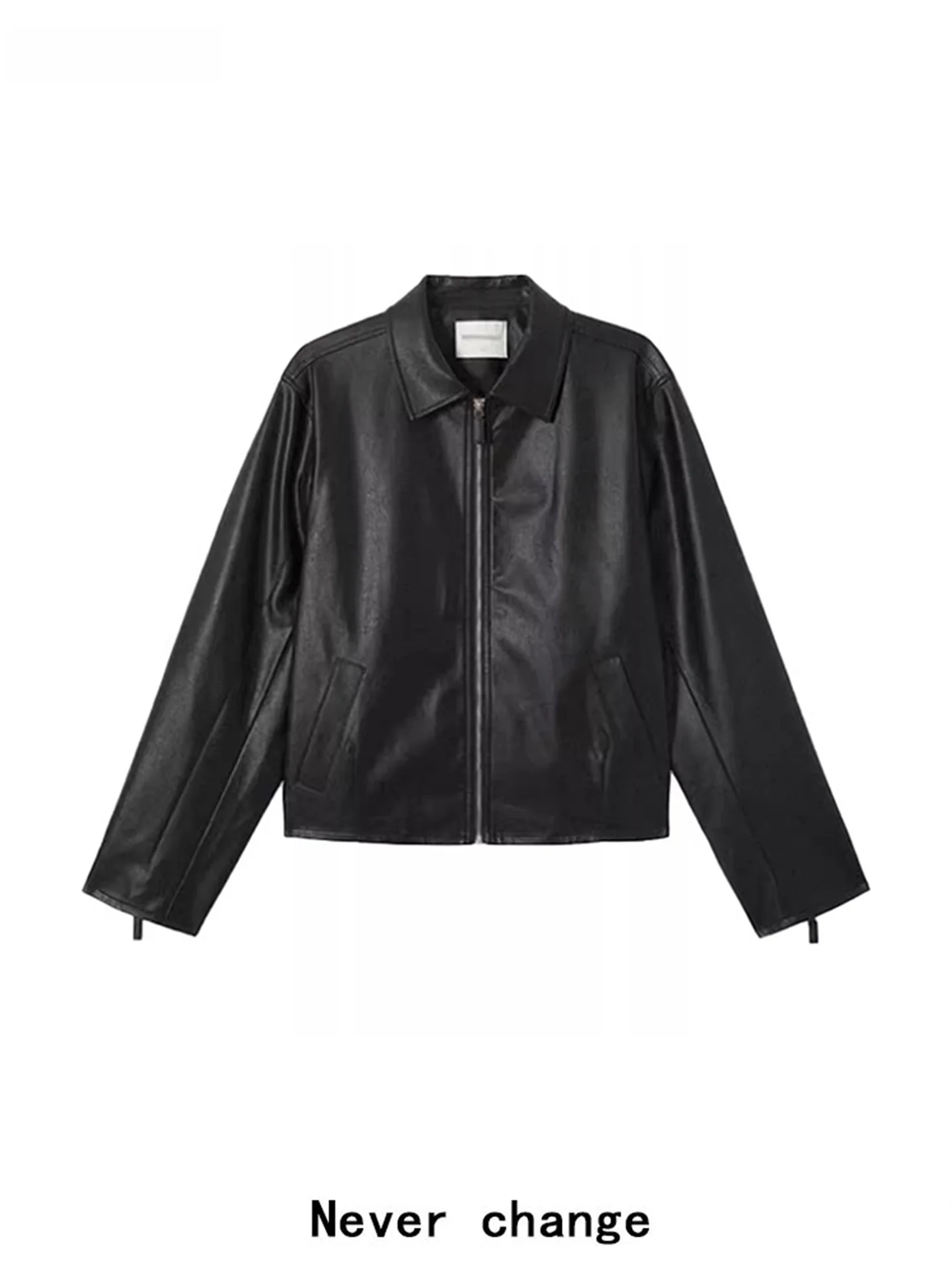 

Высококачественная корейская кожаная куртка в стиле ретро, женская повседневная верхняя одежда на молнии на осень 2024, облегающий топ для поездок на работу