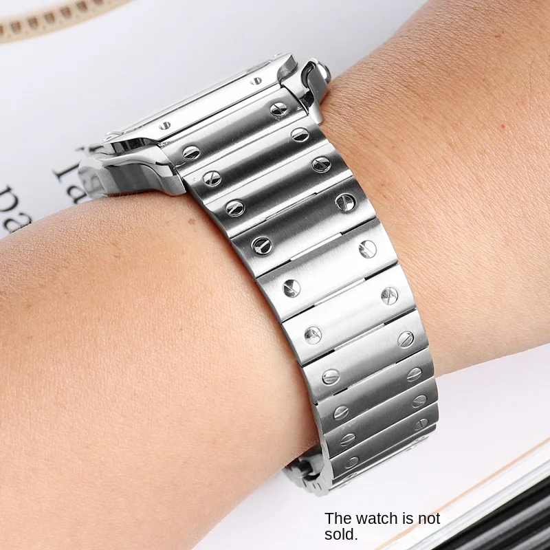 Stainless steel watch strap for Cartier new santos WSSA0009 WSSA0018 W2SA0009 quick release Watch Band Solid Metal Bracelet 21mm