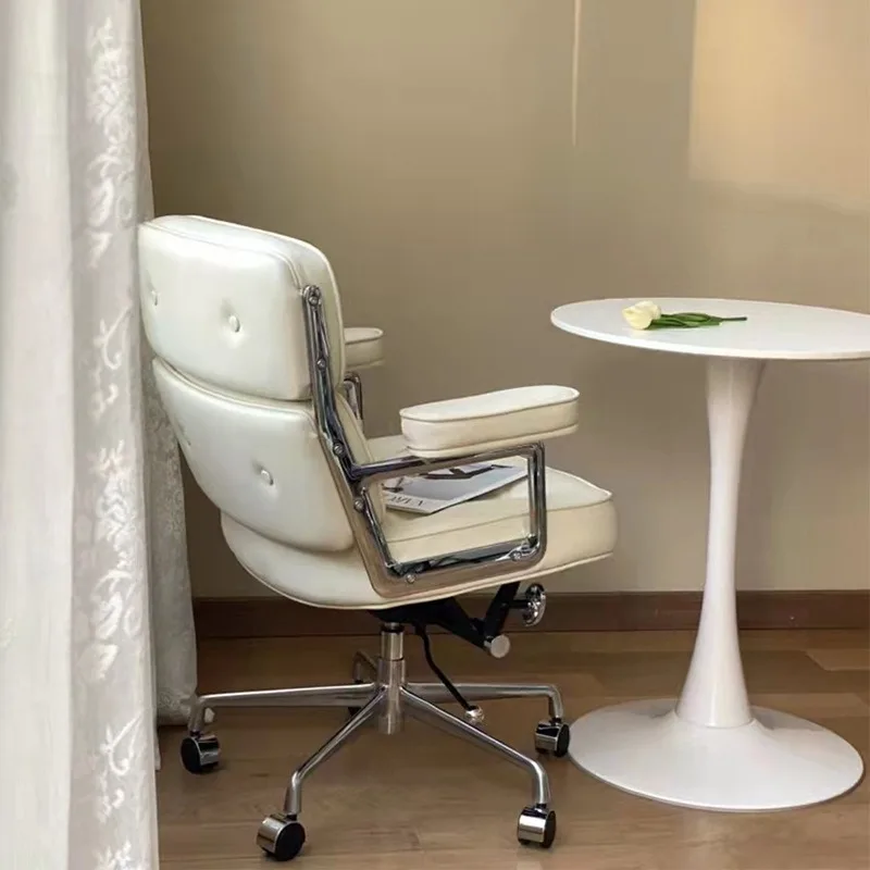 Designer Office Chair Eames Boss Chair Milk White Robin  Lifting Comfortable Turning