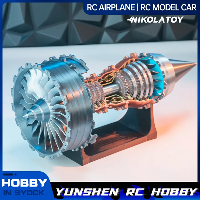 Nikolatoy Large 46cm Trent 900 Turbofan Engine Model Finished Product No Need To Assemble 1000 Rpm/M A380 Engine