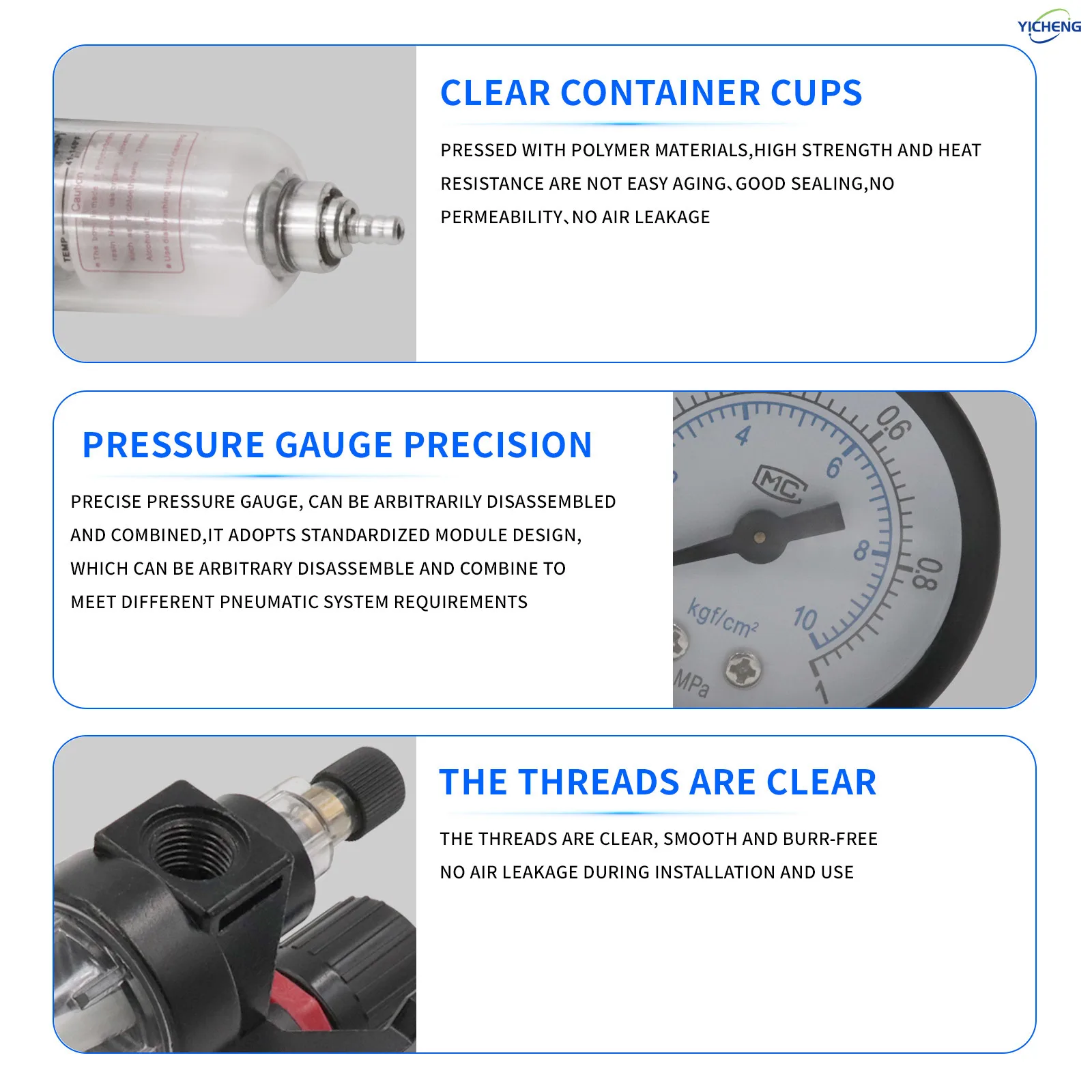 AFC2000 1/4 Inch Air Filter Pressure Regulator Kit（0-145 Psi）Element Air,Compressor Filter Oil-Water Separator