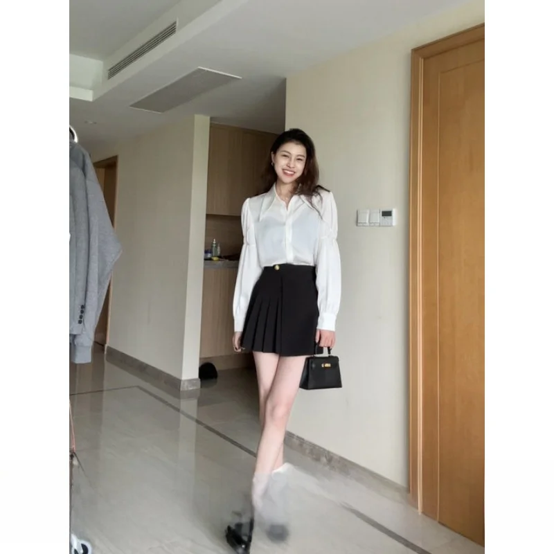 

Zhang a Xing Coast Song Tee Color Simple Versatile Elely Collared Long Sve irt Skirt Set Polyester Autumn Spring A...
