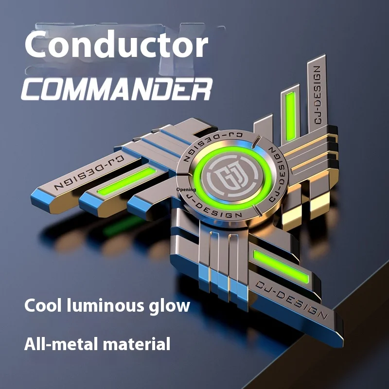 

Светящийся ночной выпуск Commander's Advanced Metal Fidget Spinner Игрушка для снятия стресса Finger Top Gyro для релаксации и развлечения