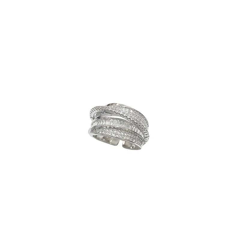 Korea Gold Color Multilayer Wide Open Adjustable Ring