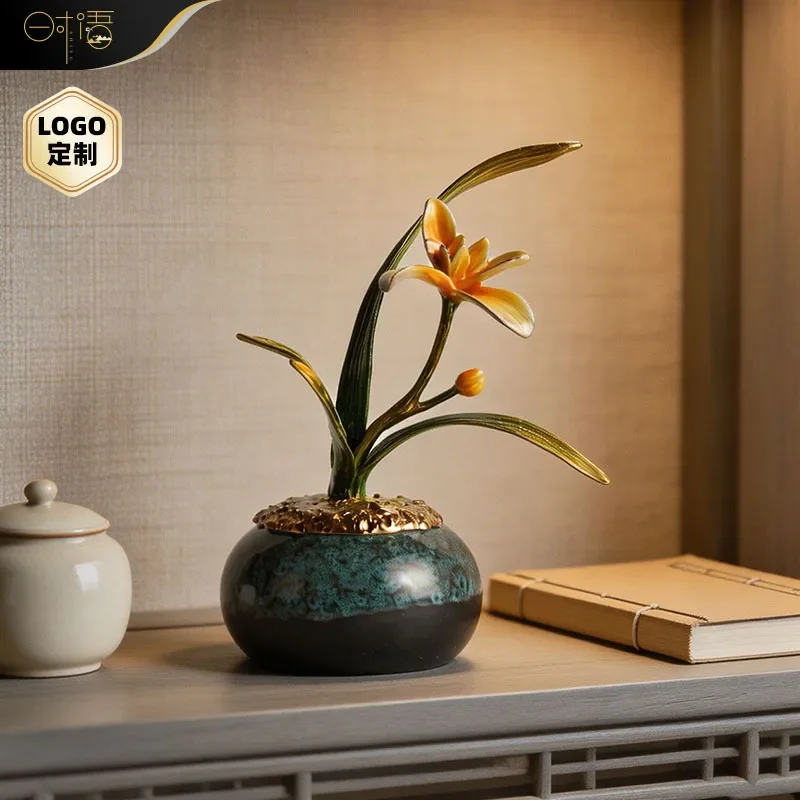 Butterfly Dance Orchid Ornament High End Niche Handicraft New Chinese Style Living Room Entrance Decoration Housewarming Gift