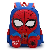 1Pc Mesuca 3D Little Spider Kids Backpack, Cartoon Supes Kindergarten School Bag, Boys Light‑Weight Oxford Cloth Shoulder Bookbag With Small Coin Pouches, Children Daily Travel Backpack Gift