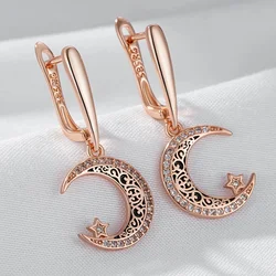 Wbmqda Black Enamel Pendant And Necklace For Women 585 Rose Gold Color With Natural Zircon Elegant Fashion Jewelry Accessories