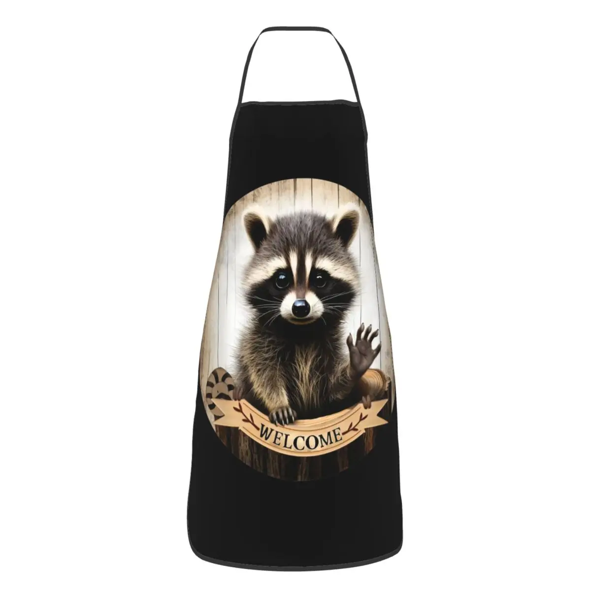 

Фартук унисекс с забавным енотом на заказ, кухонный фартук для приготовления пищи и выпечки, женский и мужской столб, кухня для садоводства