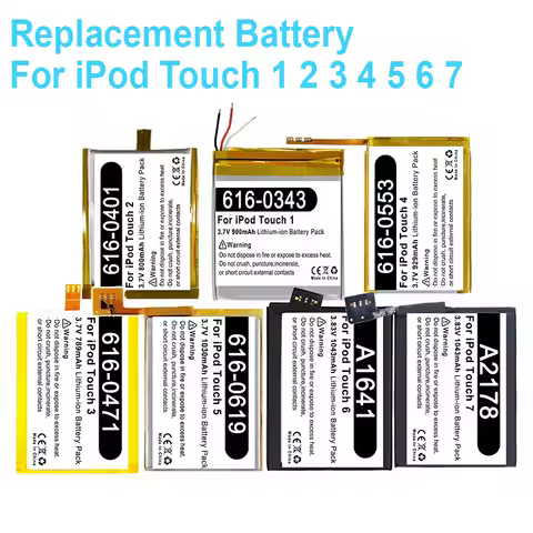 Replacement Battery for iPod Touch 1 2 3 4 5 6 7 3th 4th 5th 6th 7th Touch3 Touch4 Touch5 Touch6 616-0471 616-0553 A1641 A2178