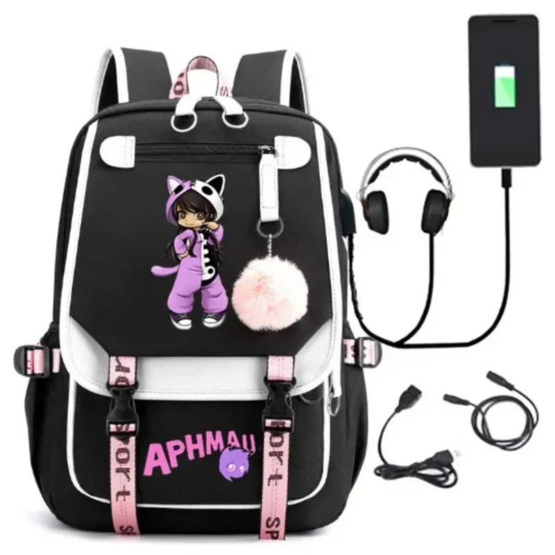 

Модный рюкзак Aphmau Mochila для девочек, большая вместительная школьная сумка, дорожный рюкзак, сумка для хранения ноутбука, сумки для книг, сумка для косплея